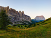 Vista del Passo Gardena e del paesaggio circostante